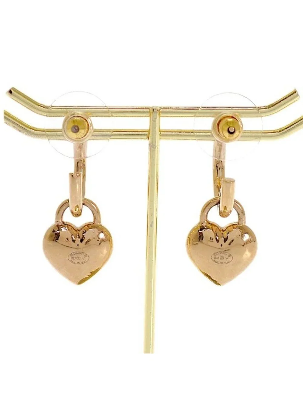 Chanel CC Logo Heart Hoop Earrings Included Metal Gold